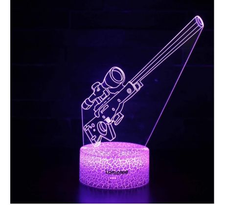 Beling 3D lampa, Fortnite sniper, 7 farebná L3DQG4