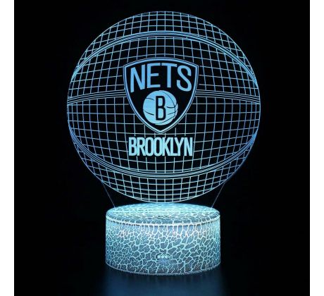 Beling 3D lampa,NBA Brooklyn Nets, 16 farebná QX7