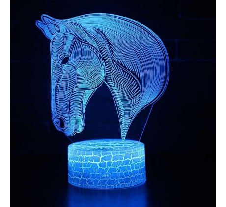 Beling 3D lampa, Hlava Koňa, 7 farebná S13
