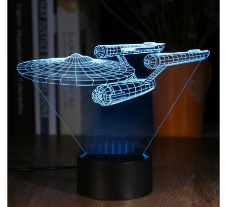 Beling 3D lampa, Star Trek USS Enterprise, 7 farebná S160