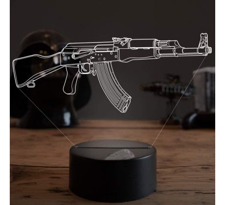 Beling 3D lampa, AK-47, 7 farebná S209S8