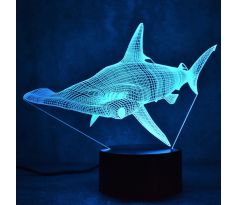 Beling 3D lampa Žralok kladivohlavý, 7 farebná S4336DCV