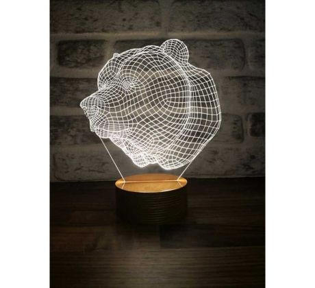 Beling 3D lampa Medvedia hlava, 7 farebná SLO77K