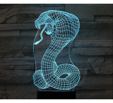 Beling 3D lampa Kobra kráľovská, 7 farebná S4ADCCV