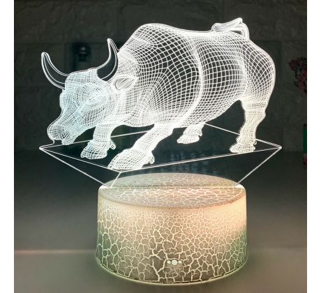 Beling 3D lampa Býk, 7 farebná S4ADCCVBN