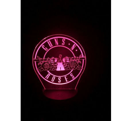 Beling 3D lampa, Guns N’ Roses, 7 farebná L341