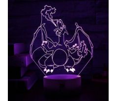 Beling 3D lampa,Charizard, 7 farebná S477