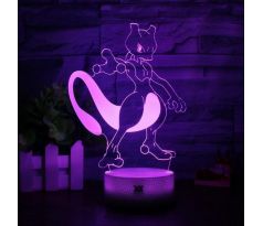 Beling 3D lampa, Mewtwo, 7 farebná 9V55
