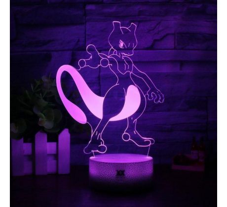 Beling 3D lampa, Mewtwo, 7 farebná 9V55