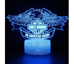 Beling 3D lampa, Harley logo s orlom , 7 farebná LLJ5DD