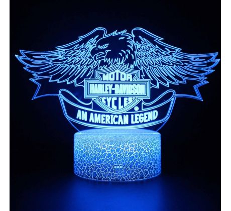 Beling 3D lampa, Harley logo s orlom , 7 farebná LLJ5DD