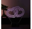 Beling 3D lampa, Dvojité valentínske srdcia, 7 farebná S30KW7X1002