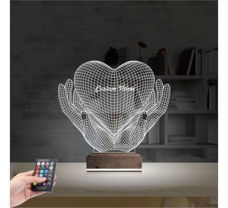 Beling 3D lampa, moje srdce v tvojich rukách, 7 farebná S30KWWW5F8C