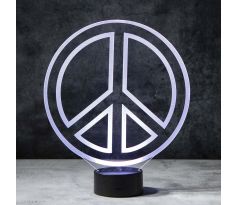 Beling 3D lampa, Svetový mier-symbol, 7 farebná S312DD5