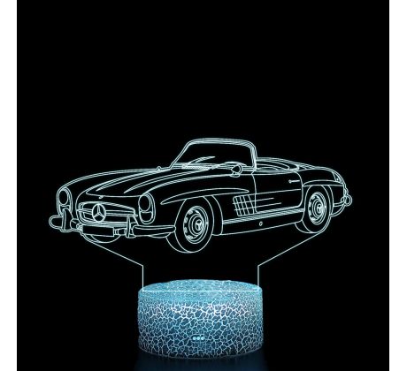 Beling 3D lampa,1958 Mercedes 300SL, 7 farebná O2