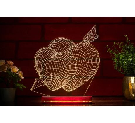 Beling 3D lampa, srdcia na Valentína,7 farebná GV1