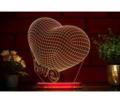 Beling 3D lampa, Valentínka srdce, 7 farebná GV2