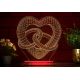 Beling 3D lampa, Valentínske srdce s obrúčkami, 7 farebná GV4
