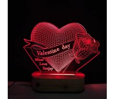 Beling 3D lampa, šťastný Valentín s prianím, 7 farebná GV8
