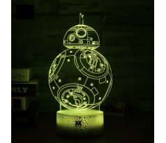 Beling 3D lampa, BB-8, 7 farebná S418