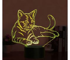 Beling 3D lampa, Ležiaca mačka, 7 farebná S4ASC313