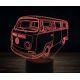 Beling 3D lampa,1968-Volkswagen-T2-Mini-Bus,7 farebná VW4