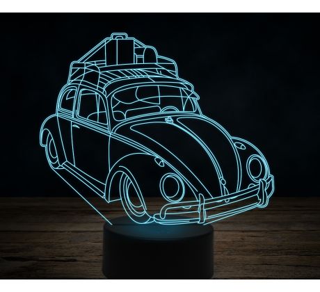 Beling 3D lampa,old Volkswagen beetle, 7 farebná VW39