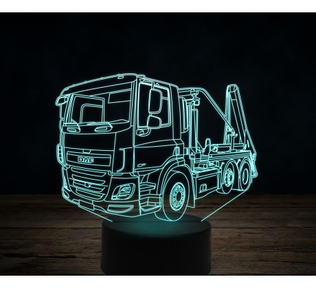 Beling 3D lampa,Nákladné auto DAF s manipulátorom, 7 farebná K33