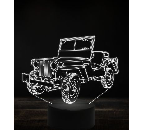 Beling 3D lampa, Jeep Willys MB 7 farebná, VBN3