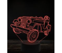 Beling 3D lampa, Jeep Willys MB offroad, 7 farebná, VBN7