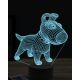Beling 3D lampa, kreslený pes, 7 farebná OR8