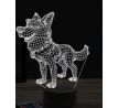 Beling 3D lampa, kreslený pastiersky pes, 7 farebná OR9
