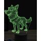 Beling 3D lampa, kreslený pastiersky pes, 7 farebná OR9