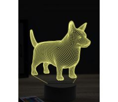 Beling 3D lampa, Welsh Corgi Pembroke, 7 farebná OR10