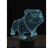 Beling 3D lampa, vtipný bulldog,7 farebná OR14