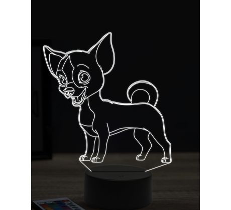 Beling 3D lampa, vtipný pinscher ,7 farebná OR19