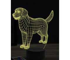 Beling 3D lampa, Zlatý retríver, 7 farebná JAK3