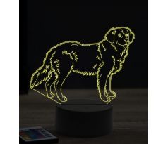 Beling 3D lampa, Zlatý retríver, 7 farebná JAK5
