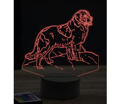 Beling 3D lampa, Novofunlandský pes, 7 farebná OR23