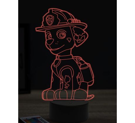 Beling 3D lampa,Paw patrol marshall 2, 7 farebná OR26