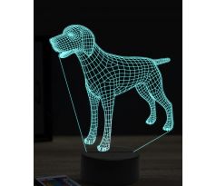 Beling 3D lampa, anglický pointer, 7 farebná JAK4