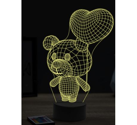 Beling 3D lampa,toon pes zo srdcom, 7 farebná OR33