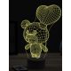 Beling 3D lampa,toon pes zo srdcom, 7 farebná OR33