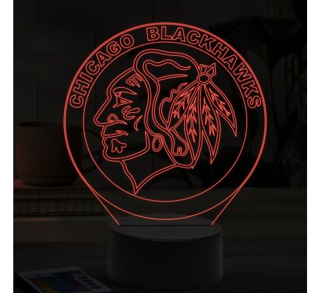 Beling 3D lampa,Chicago Blackhawks, 7 farebná 9QQA5A