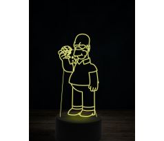 Beling 3D lampa, Homer Simpson, 7 farebná FX7E