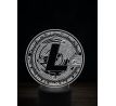 Beling 3D lampa,Litecoin, 7 farebná JRV1