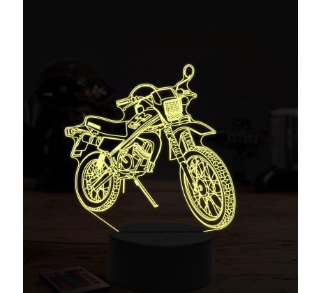 Beling 3D lampa, motokrosová motorka, 7 farebná ZZ31