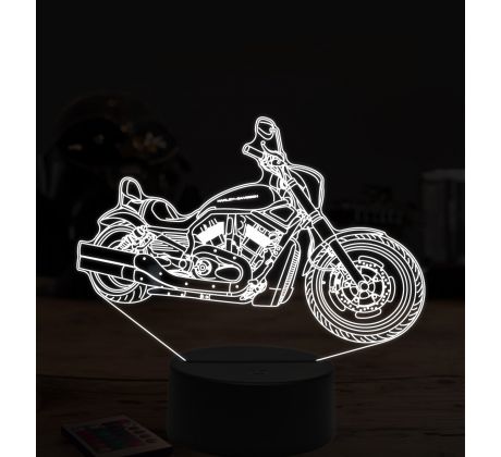 Beling 3D lampa, harley davidson night road, 7 farebná ZZ40