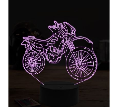 Beling 3D lampa,Motokrossová motorka 2, 7 farebná ZZ51