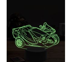 Beling 3D lampa,Zeus motorka zo sajdkárou, 7 farebná ZZ70